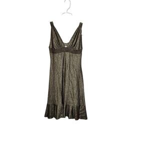 3Free Metallic Gold Shimmer Mini Dress Women’s Size M